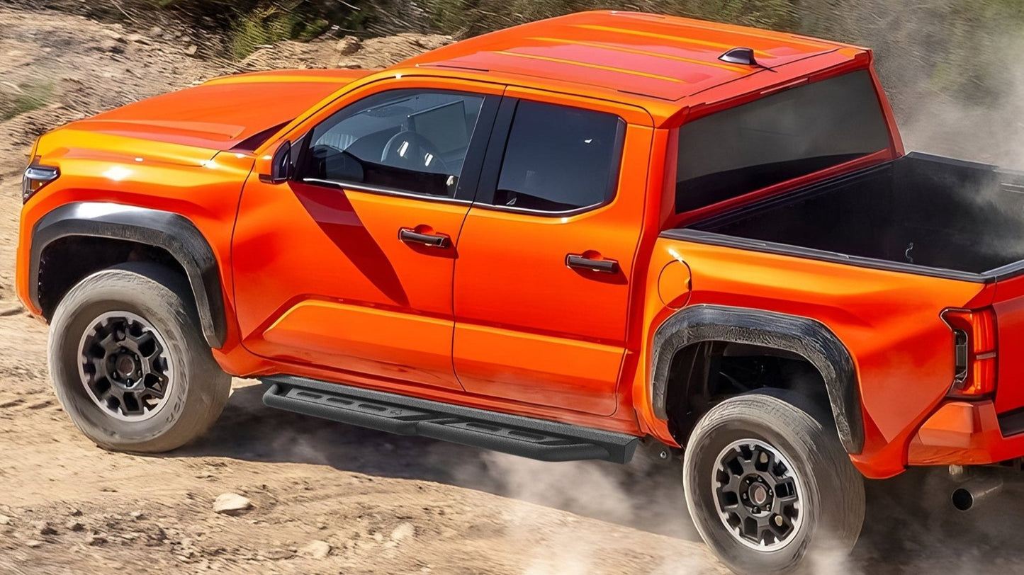 IRONBISON Running Boards Fit 2024-2025 Tacoma Double Cab (Incl. Hybrid model) Heavy Duty Tacoma Side Steps Steel Nerf Bars Step Rails Heavy Texture Black
