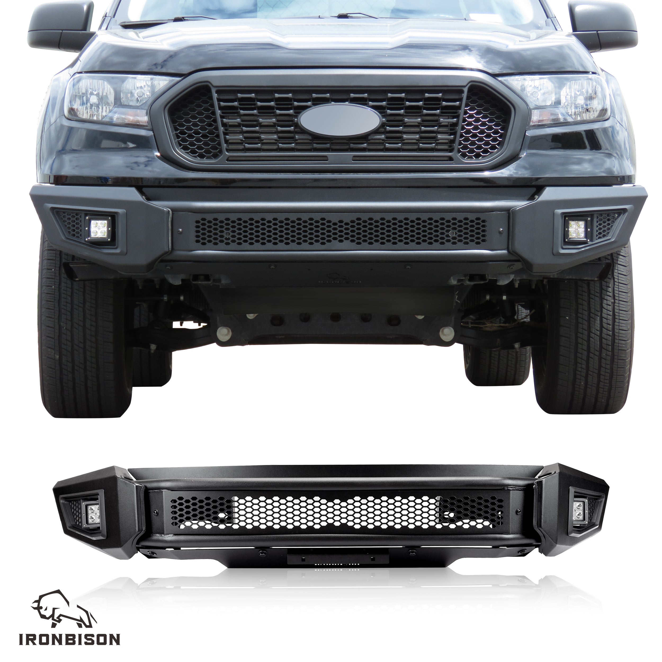 2021 Ford Ranger Front Bumper IRONBISON BARDE Front Bumper for 2019-2023 Ford Ranger Pickup Truck Bu