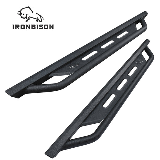 IRONBISON Running Boards Side Steps Fits 2019-2025 Chevy Silverado / GMC Sierra 1500 Regular Cab | 2020-2025 2500/3500 Regular Cab Heavy Duty Pickup Truck Off Road Nerf Bars Heavy Texture Black