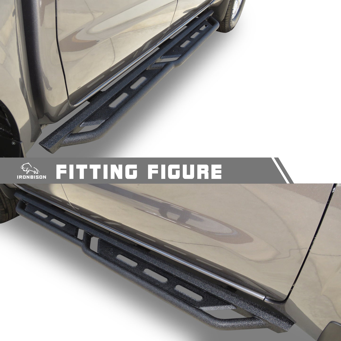 IRONBISON Running Boards Fits 2005-2025 Nissan Frontier Crew Cab Heavy Duty Pickup Truck Side Steps Off Road Nerf Bars Step Rails Heavy Texture Black