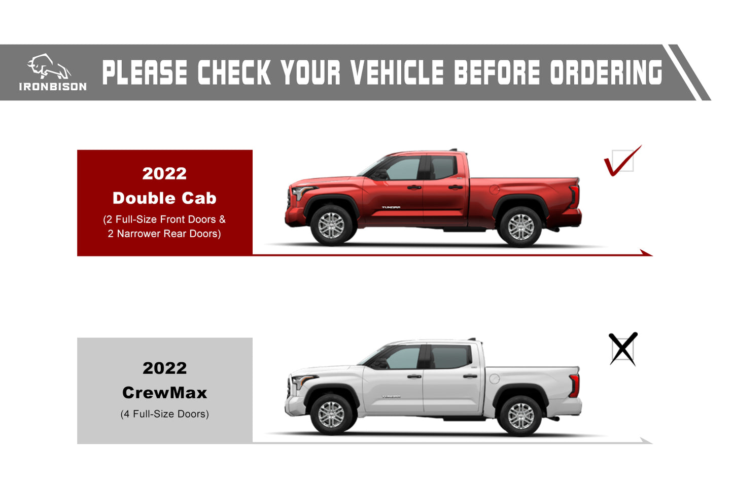 IRONBISON Dark Shadow Running Boards Compatible with 2022-2025 Toyota Tundra Double Cab Truck Pick Up Fine Texture Black 5” Drop Side Steps Nerf Bars Rock Slider Armor Off-Road Accessories (2pcs)