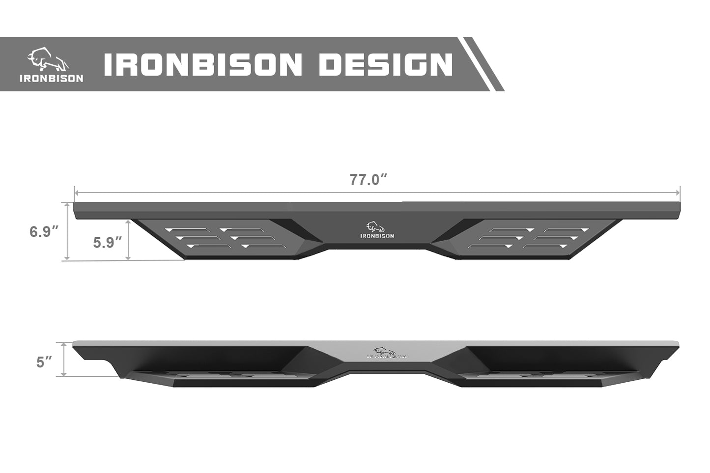 IRONBISON Dark Shadow Running Boards Compatible with 2022-2025 Toyota Tundra Double Cab Truck Pick Up Fine Texture Black 5” Drop Side Steps Nerf Bars Rock Slider Armor Off-Road Accessories (2pcs)