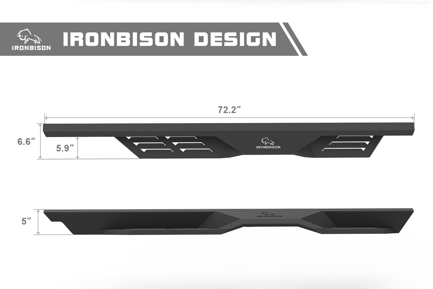 IRONBISON Defender Step Running Boards Fit 2021-2025 Ford Bronco 4 Door SUV Fine Texture Black 5” Drop Side Steps Nerf Bars Rock Slider Armor Off-Road (2pcs)