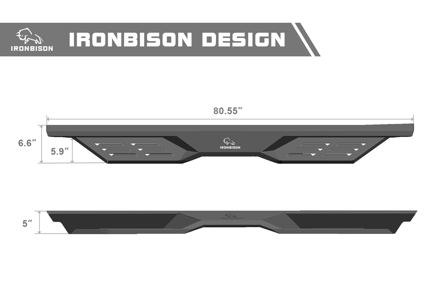 IRONBISON Defender Steps Running Boards Fit 2020-2025 Jeep Gladiator JT Truck Pickup Fine Texture Black Side Steps Nerf Bars Rock Slider Armor (IBDS-J017)