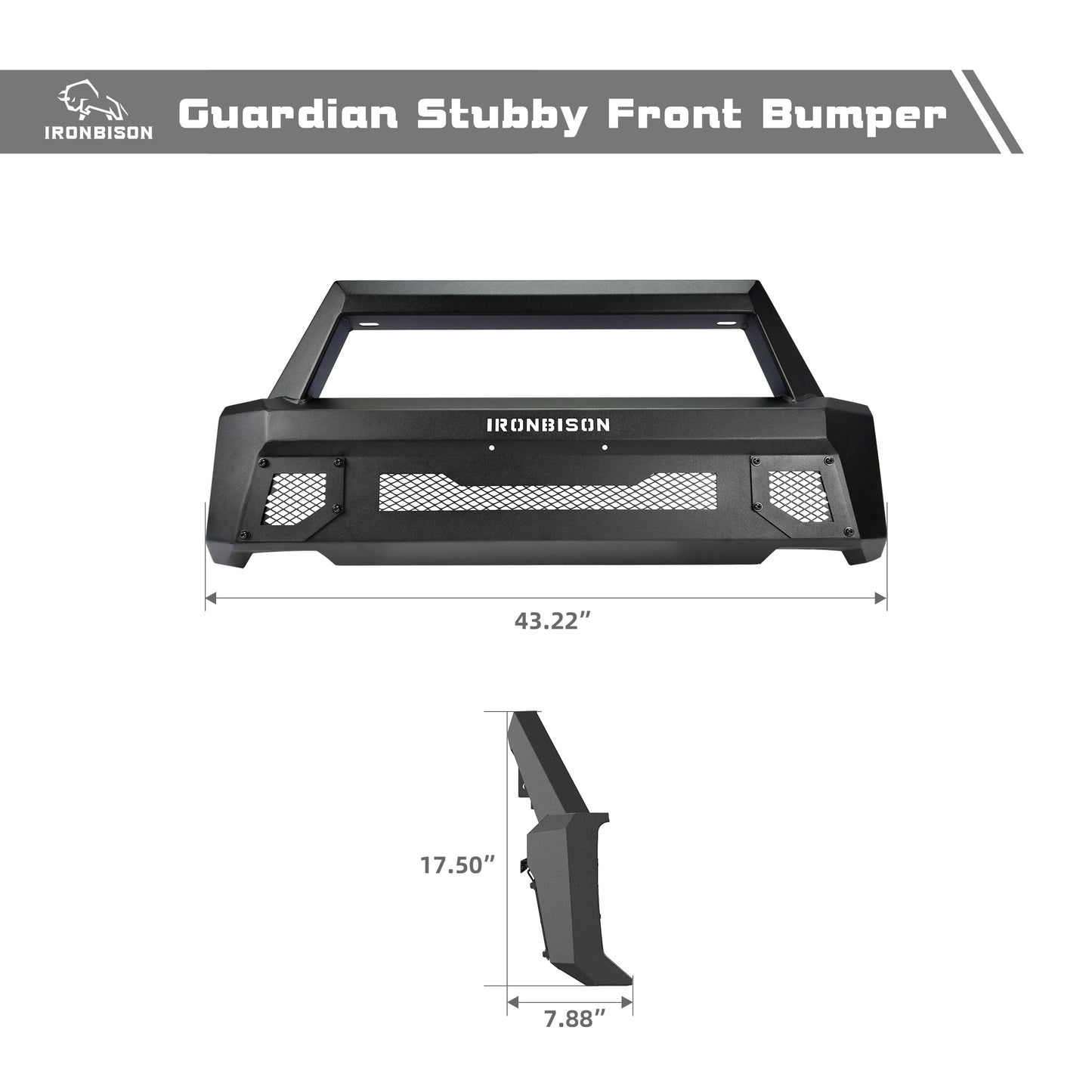 IRONBISON Front Bumper Compatible with 2018-2020 Ford F150 (Include EcoBoost Engine Model & Exclude 2020 Diesel models) Can Add LED Light Bar Fine Texture Black Truck F150 Bumper Guard Bull Bar