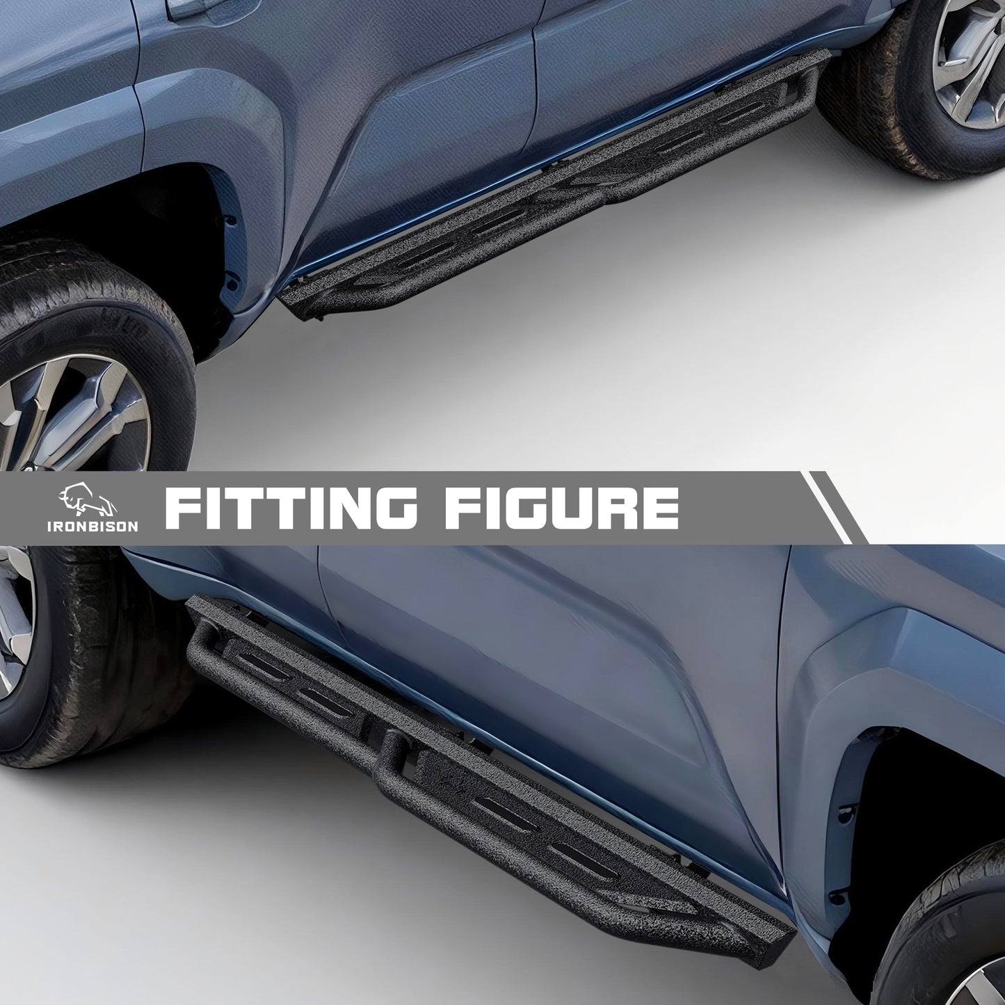 IRONBISON Running Boards Fit 2025 UP Toyota 4Runner, Heavy Duty 4Runner Side Steps Steel Nerf Bars Step Rails Heavy Texture Black