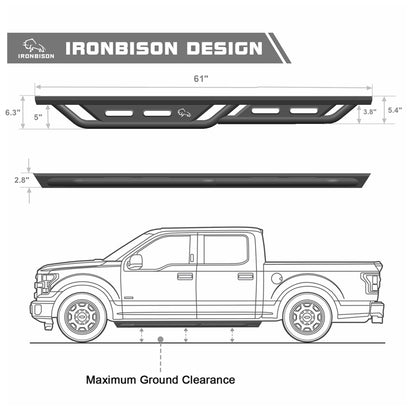 IRONBISON Running Boards Fit 2025 UP Toyota 4Runner, Heavy Duty 4Runner Side Steps Steel Nerf Bars Step Rails Heavy Texture Black