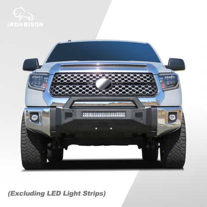 IRONBISON Front Bumper Compatible with 2014-2021 Toyota Tundra Stubby Truck Pickup Tundra Bumper Guard Bull Bar Can Add LED Light Bar Fine Texture Black