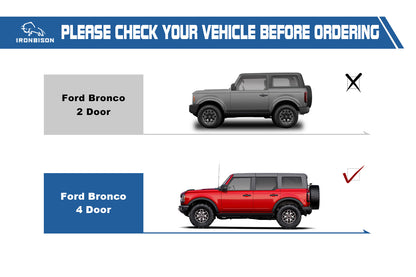 IRONBISON Defender Step Running Boards Compatible with 2021-2026 Ford Bronco 4 Door SUV 5”-Drop Side Steps Nerf Bars Carbon Steel 2pcs (2pcs)