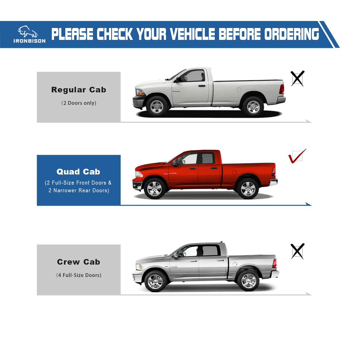 IRONBISON Defender Steps Running Boards Compatible with 2009-2018 Dodge RAM 1500 Quad Cab |2019-2024 RAM 1500 Quad Cab Classic Pickup Truck Fine Texture Black Side Steps Nerf Bars Rock Slider Armor (IBDS-D007)