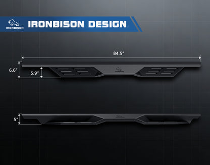 IRONBISON Defender Steps Running Boards Compatible with 2009-2018 Ram 1500 Crew Cab |2019-2024 Ram 1500 Classic |2010-2026 Ram 2500/3500/4500/5500 Crew Cab Pickup Truck Side Steps Nerf Bars Carbon Steel 2pcs (IBDS-D006N)