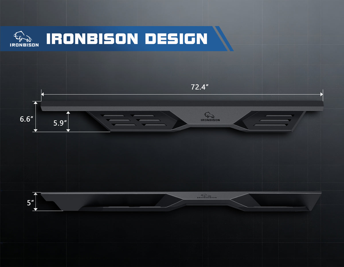 IRONBISON Defender Steps Running Boards Compatible with 2007-2018 Jeep Wrangler JK 4 Door (Excluded 2018 Wrangler JL) SUV Fine Texture Black Side Steps Nerf Bars Rock Slider Armor (IBDS-J011)