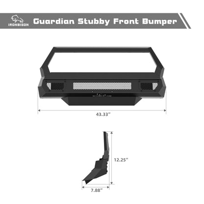 IRONBISON Front Bumper Compatible with 2024-2025 Toyota Tacoma Pickup Truck Stubby Tacoma Bull Bar Bumper Guard Can Add LED Light Bar Fine Texture Black