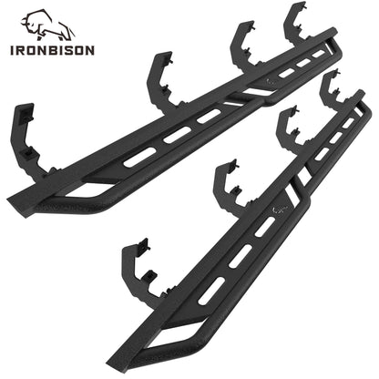 IRONBISON Running Boards Fits 2019-2025 Chevy Silverado / GMC Sierra 1500 | 2020-2025 2500/3500 Crew Cab Heavy Duty Pickup Truck Side Steps Off Road Nerf Bars Heavy Texture Black