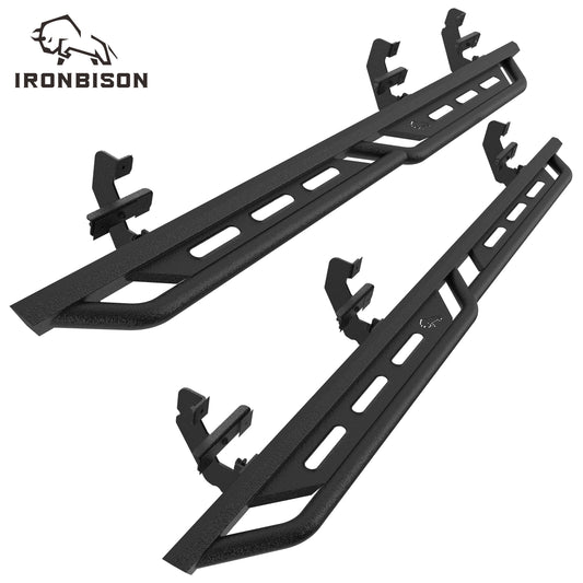 IRONBISON Running Boards Fits 2015-2025 Ford F150 SuperCrew Cab | 2022-2025 F150 Lightning EV SuperCrew Cab | 2017-2025 F250/350/450/550 Super Duty Crew Cab Pickup Truck Side Steps Nerf Bars Heavy Texture Black