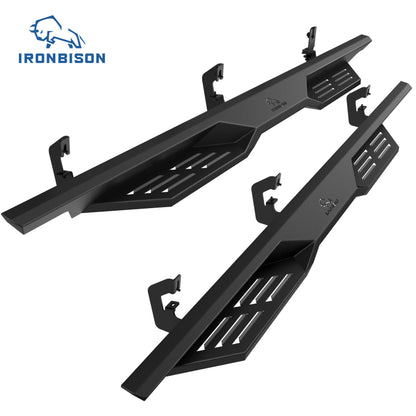IRONBISON Defender Steps Running Boards Fit 2007-2018 Chevy Silverado/GMC Sierra 1500 | 2007-2019 Chevy Silverado/GMC Sierra 2500/3500 HD Extended/Double Cab (Excl. Diesel Model with DEF Tank) Side Steps Nerf Bars (IBDS-C003)