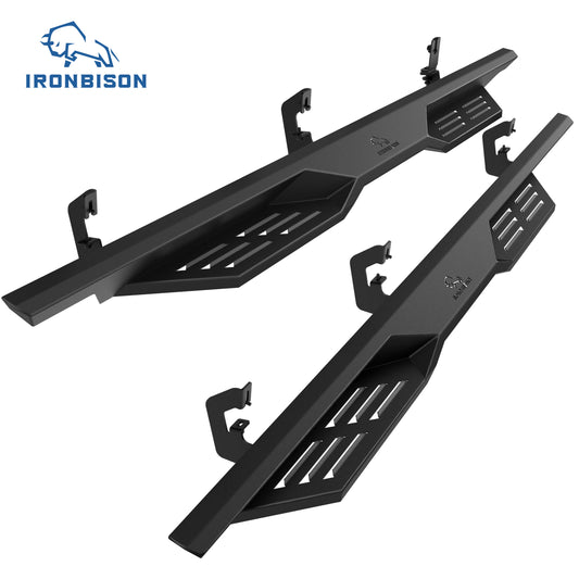 IRONBISON Defender Steps Running Boards Fit 2007-2018 Chevy Silverado/GMC Sierra 1500 | 2007-2019 Chevy Silverado/GMC Sierra 2500/3500 HD Extended/Double Cab (Excl. Diesel Model with DEF Tank) Side Steps Nerf Bars (IBDS-C003)