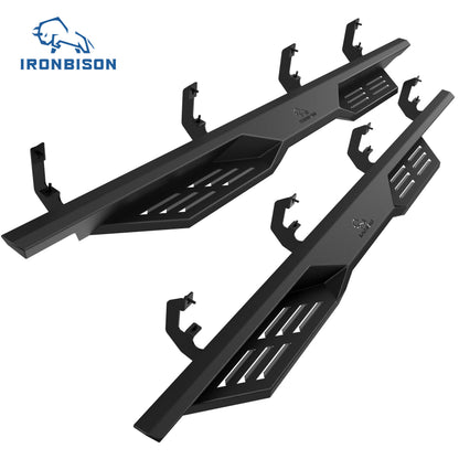 IRONBISON Defender Steps Running Boards Compatible with 2019-2026 Chevy Silverado/GMC Sierra 1500 | 2020-2026 Chevy Silverado/GMC Sierra 2500/3500 HD Crew Cab Pickup Truck Side Steps Nerf Bars Carbon Steel 2pcs (IBDS-C004)