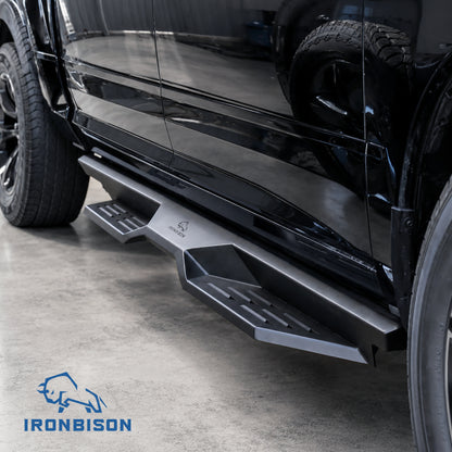 IRONBISON Defender Steps Running Boards Compatible with 2009-2018 Ram 1500 Crew Cab |2019-2024 Ram 1500 Classic |2010-2026 Ram 2500/3500/4500/5500 Crew Cab Pickup Truck Side Steps Nerf Bars Carbon Steel 2pcs (IBDS-D006N)