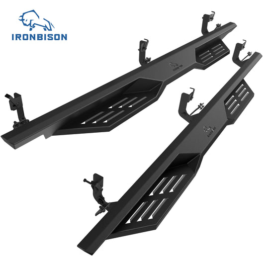 IRONBISON Defender Steps Running Boards Compatible with 2009-2018 Ram 1500 Crew Cab |2019-2024 Ram 1500 Classic |2010-2026 Ram 2500/3500/4500/5500 Crew Cab Pickup Truck Side Steps Nerf Bars Carbon Steel 2pcs (IBDS-D006N)