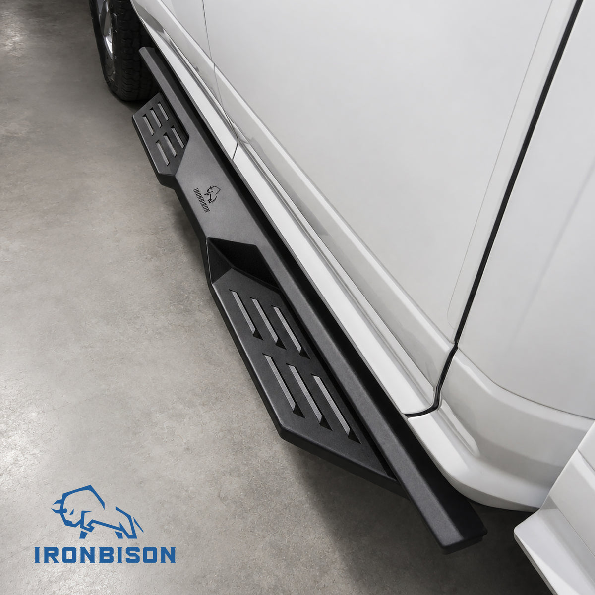 IRONBISON Defender Steps Running Boards Compatible with 2009-2018 Dodge RAM 1500 Quad Cab |2019-2024 RAM 1500 Quad Cab Classic Pickup Truck Fine Texture Black Side Steps Nerf Bars Rock Slider Armor (IBDS-D007)