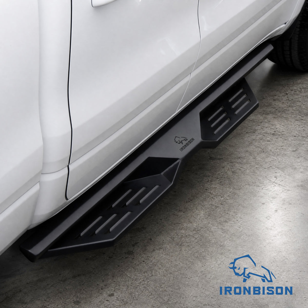 IRONBISON Defender Steps Running Boards Compatible with 2019-2026 RAM 1500 Quad Cab (Excl. 2019-2024 Ram 1500 Classic) Pickup Truck Side Steps Nerf Bars Carbon Steel 2pcs (IBDS-D009)