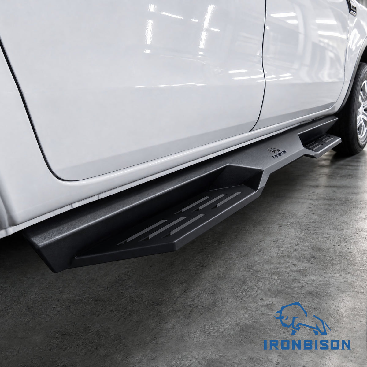 IRONBISON Defender Steps Running Boards Compatible with 2019-2026 Ford Ranger SuperCrew Cab Pickup Truck Side Steps Nerf Bars Carbon Steel 2pcs (IBDS-F016)