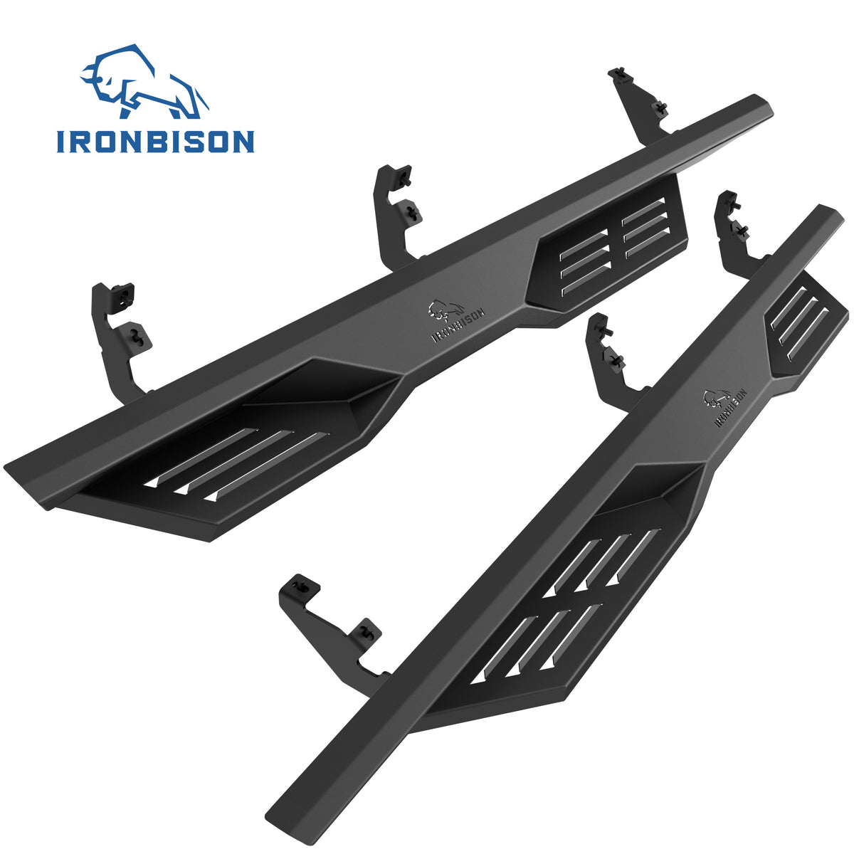 IRONBISON Defender Step Running Boards Compatible with 2021-2026 Ford Bronco 4 Door SUV 5”-Drop Side Steps Nerf Bars Carbon Steel 2pcs (2pcs)