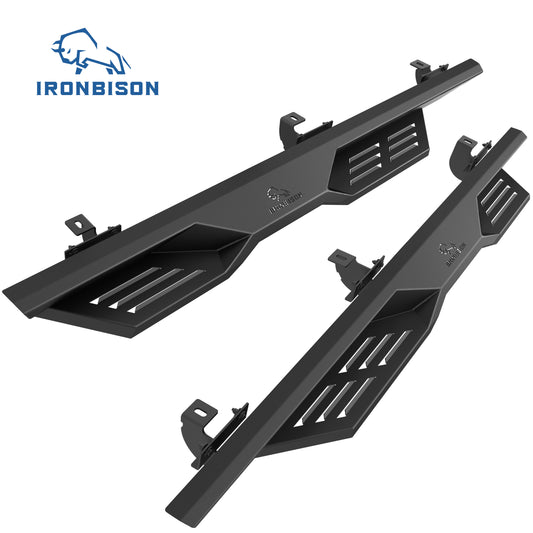 IRONBISON Defender Steps Running Boards Compatible with 2007-2018 Jeep Wrangler JK 4 Door (Excluded 2018 Wrangler JL) SUV Fine Texture Black Side Steps Nerf Bars Rock Slider Armor (IBDS-J011)