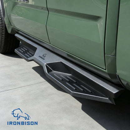 IRONBISON Defender Running Boards Compatible with 2022-2026 Toyota Tundra Double Cab Pickup Truck Fine Texture Black 5” Drop Side Steps Nerf Bars Rock Slider Armor Off-Road Accessories (2pcs)