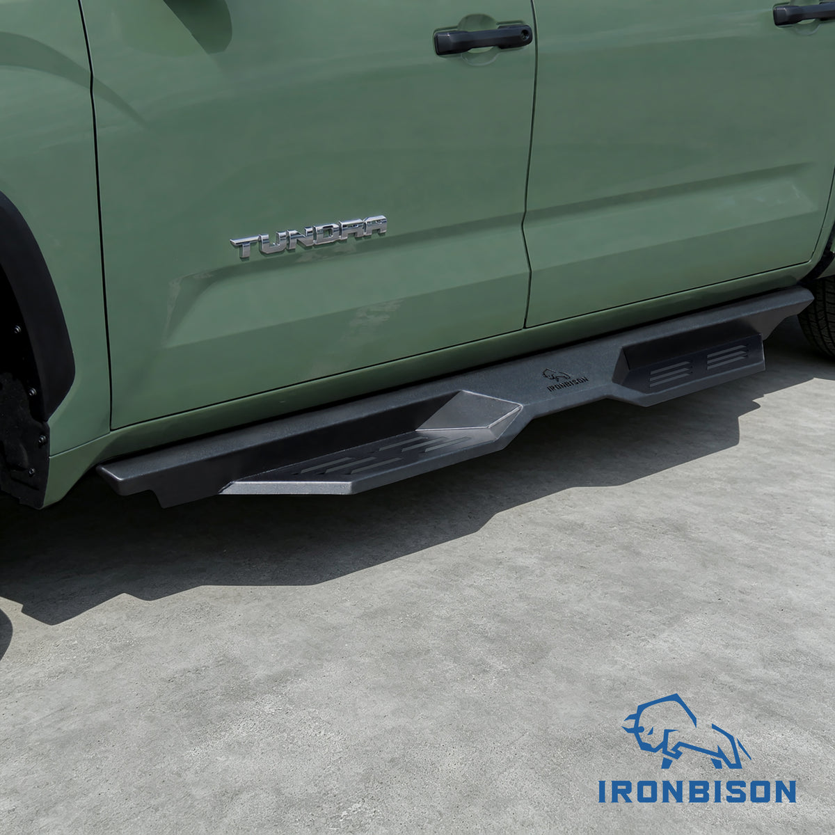 IRONBISON Defender Running Boards Compatible with 2022-2026 Toyota Tundra CrewMax Pickup Truck Fine Texture Black 5” Drop Side Steps Nerf Bars Rock Slider Armor Off-Road Accessories (2pcs)