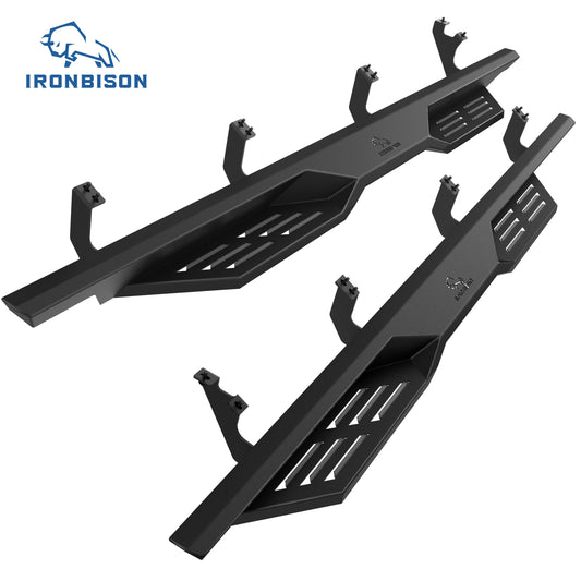 IRONBISON Defender Running Boards Compatible with 2022-2026 Toyota Tundra CrewMax Pickup Truck Fine Texture Black 5” Drop Side Steps Nerf Bars Rock Slider Armor Off-Road Accessories (2pcs)