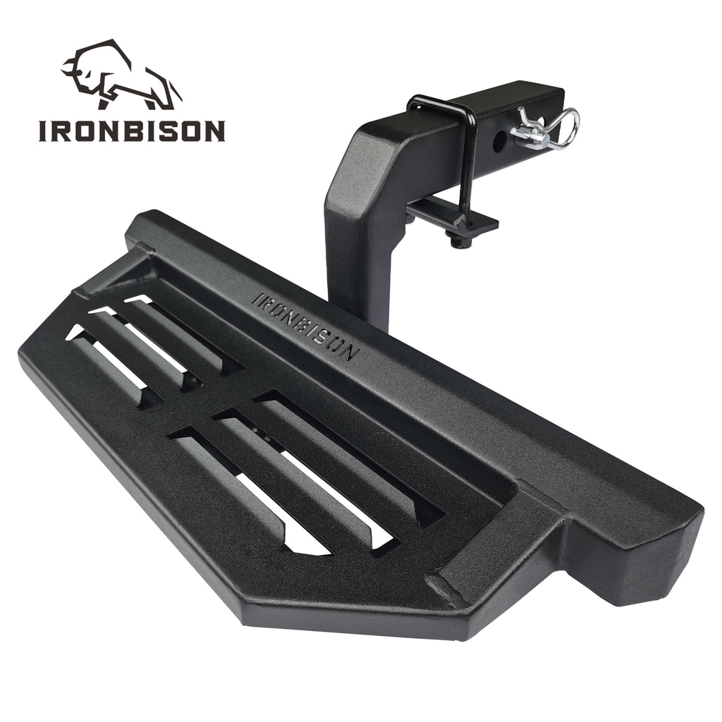 IRONBISON Hitch Step Universal Fit 2" Hitch Receivers with 5" Drop Step Heavy Duty Steel Truck Rear Bumper Hitch Step Fine Texture Black