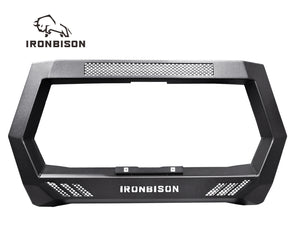 IRONBISON BARDE Bull Bar Compatible with 2019-2024 Chevy Silverado 1500 Pickup Truck (Excl. 2019 Silverado 1500 LD / Trims with Super Cruise System) Fine Textured Black Front Bumper Brush Grille Guard Compatible with 20” LED Light (IBCJC01)