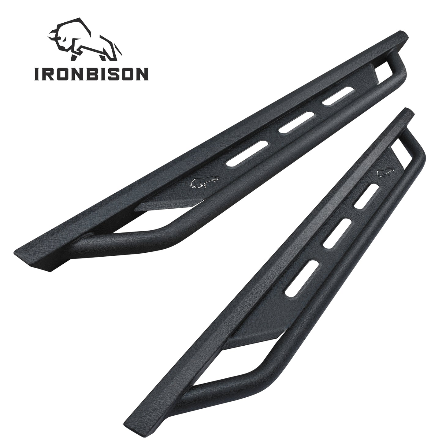 IRONBISON Running Boards Side Steps Fits 2019-2024 Chevy Silverado / GMC Sierra 1500 | 2020-2023 2500/3500 Regular Cab Heavy Duty Pickup Truck Off Road Nerf Bars Heavy Texture Black