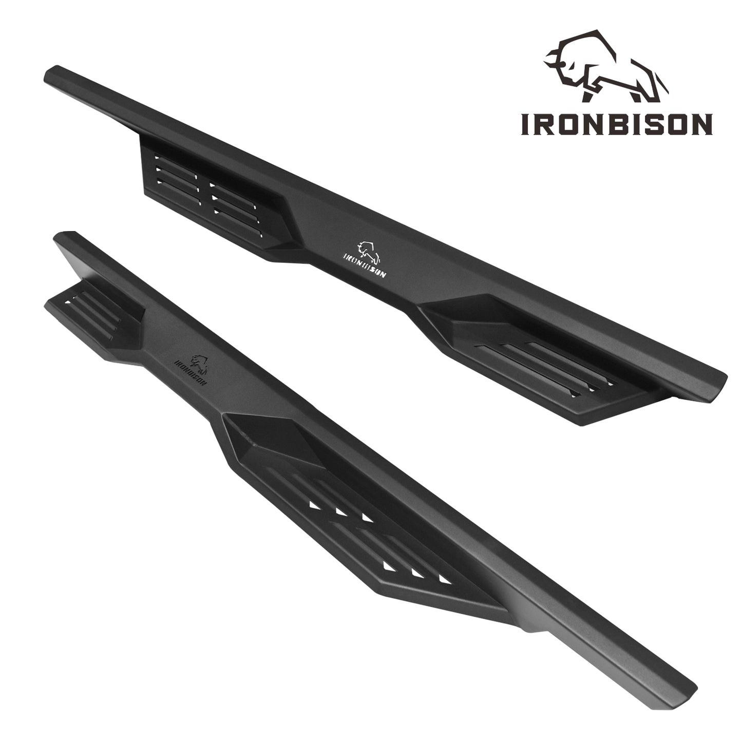 IRONBISON Defender Steps Running Boards Fit 2018-2025 Jeep Wrangler JL 4 Door |2021-2025 Wrangler JL 4xe (Excluded 2018 Wrangler JK) SUV Fine Texture Black Side Steps Nerf Bars Rock Slider Armor (IBDS-J012)