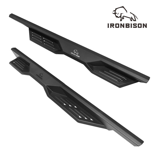 IRONBISON Defender Steps Running Boards Fit 2007-2018 Jeep Wrangler JK 4 Door (Excluded 2018 Wrangler JL) SUV Fine Texture Black Side Steps Nerf Bars Rock Slider Armor (IBDS-J011)