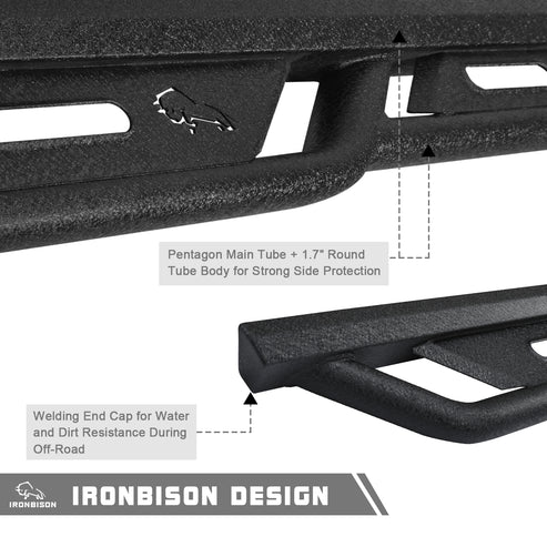 IRONBISON Rocker Steps Running Boards Compatible with 2005-2023 Toyota