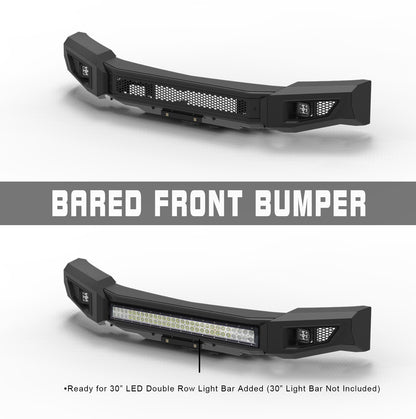 IRONBISON BARDE Front Bumper Compatible with 19-21 Chevy Silverado 1500(Excl. 2019 Silverado 1500 LD) Pickup Fine Textured Black Off Road Bull Bar Rock Armor with 2 LED Fog Light Splash Guard Can Add 30” LED Light