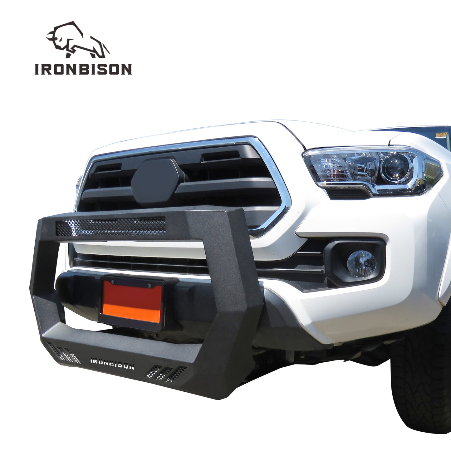 IRONBISON BARDE Bull Bar Compatible with 2005-2023 Toyota Tacoma Pickup Truck Fine Textured Black Front Bumper Brush Grille Guard Compatible with 20” LED Light Bar (IBCJT04)