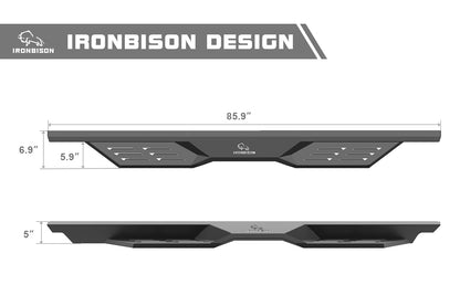 IRONBISON Dark Shadow Running Boards Compatible with 2022-2025 Toyota Tundra CrewMax Truck Pick Up Fine Texture Black 5” Drop Side Steps Nerf Bars Rock Slider Armor Off-Road Accessories (2pcs)