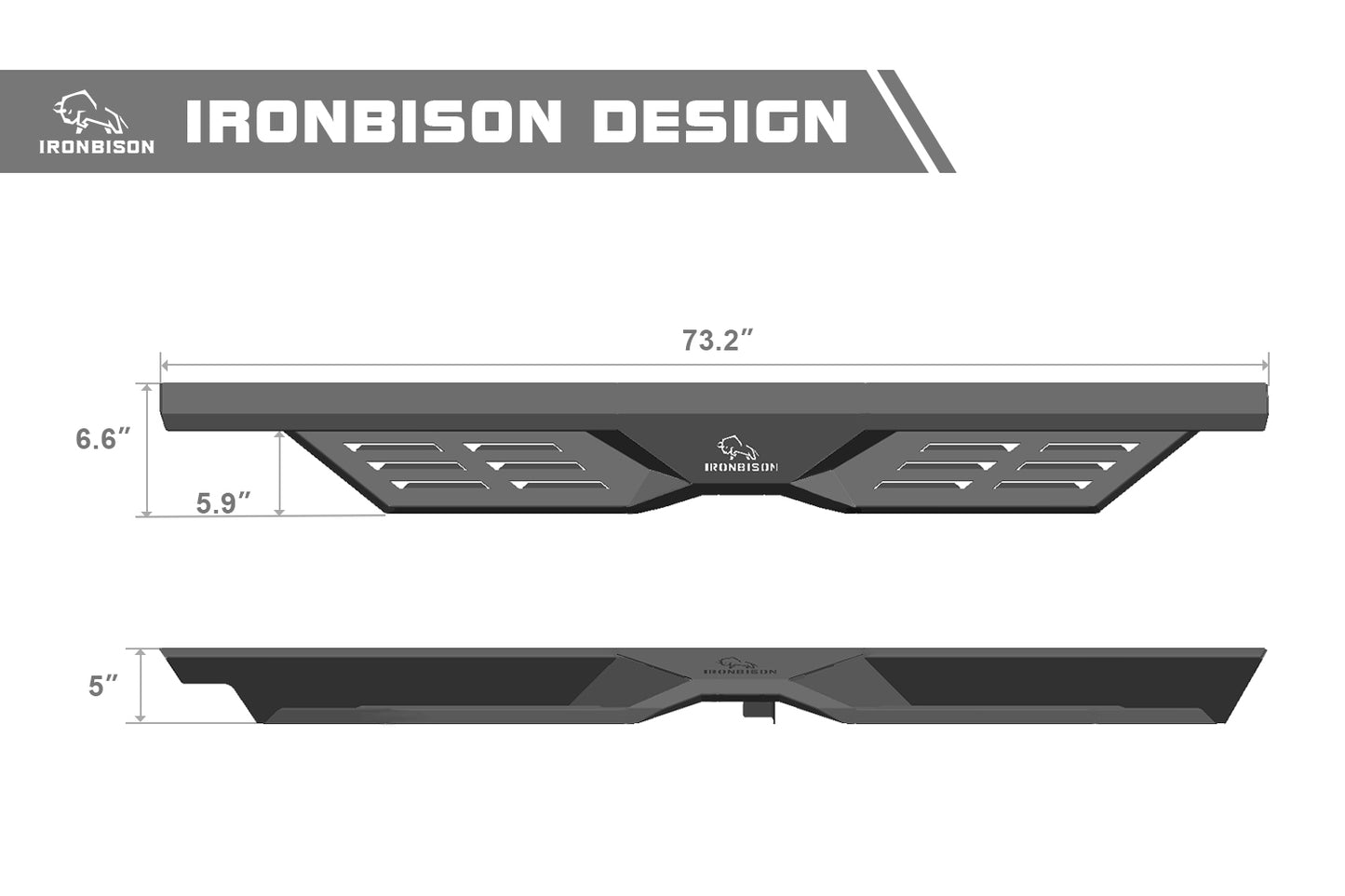 IRONBISON Defender Steps Running Boards Fit 2019-2025 Dodge RAM 1500 Quad Cab(Excl. 19-24 Classic Model) Truck Pick Up Fine Texture Black Side Steps Nerf Bars Rock Slider Armor (IBDS-D009)