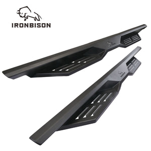 IRONBISON Defender Steps Running Boards Fit 2019-2024 Ford Ranger SuperCrew Truck Pick Up Fine Texture Black Side Steps Nerf Bars Rock Slider Armor (IBDS-F016)