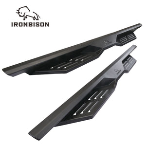 IRONBISON Defender Steps Running Boards Fit 2007-2021 Toyota Tundra Double Cab Pick Up Fine Texture Black Side Steps Nerf Bars Rock Slider Armor (IBDS-T014)