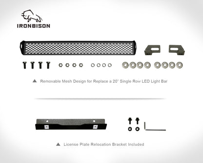 IRONBISON BARDE Bull Bar Compatible with 2005-2023 Toyota Tacoma Pickup Truck Fine Textured Black Front Bumper Brush Grille Guard Compatible with 20” LED Light Bar (IBCJT04)